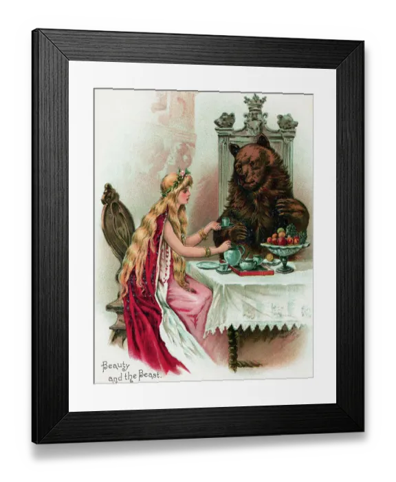 Framed Print : Beauty And The Beast Having Tea Framed Print : Beauty And The Beast Having Tea