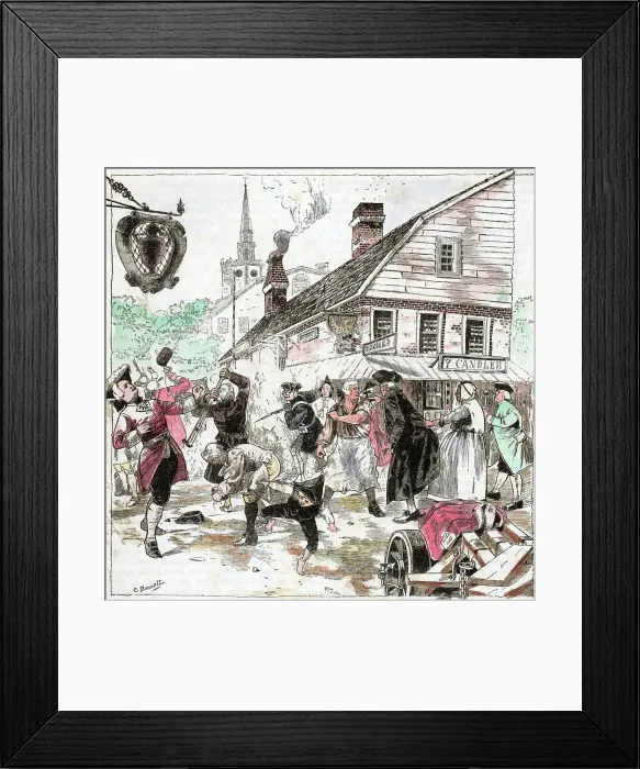 Framed Print : Illus. Of Revolutionary War Battle Framed Print : Illus. Of Revolutionary War Battle