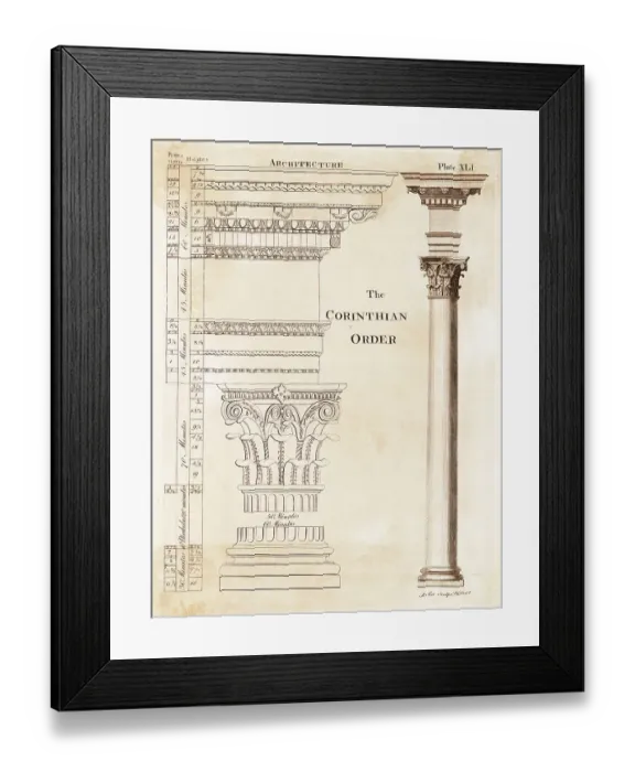 Framed Print : Illustration of Corinthian Columns Framed Print : Illustration of Corinthian Columns