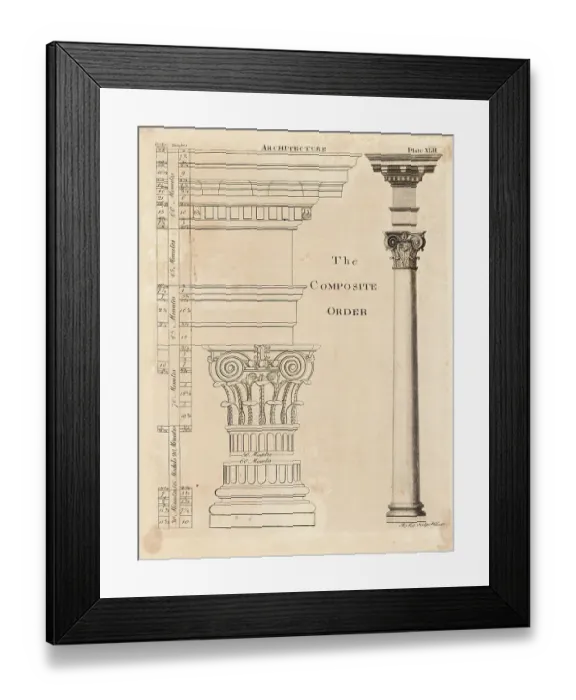 Framed Print : Illustration Composite Order of Columns Framed Print : Illustration Composite Order of Columns