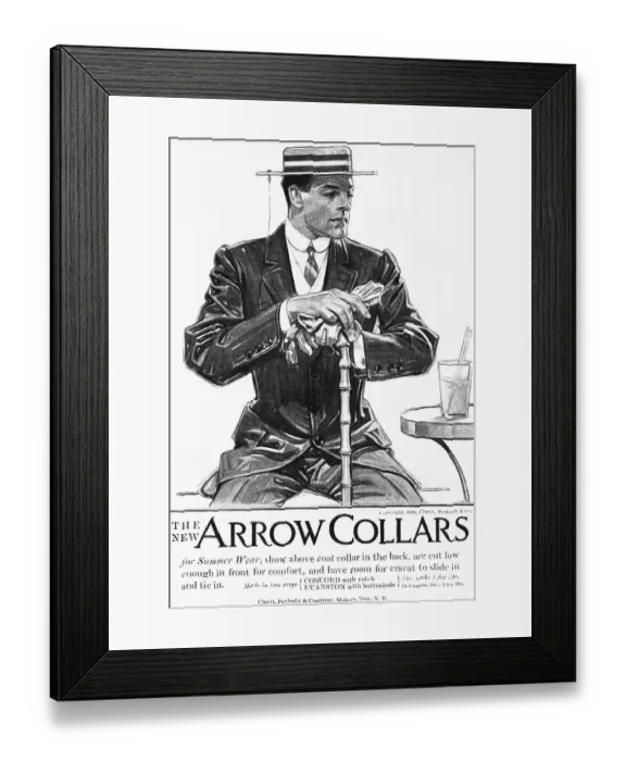 Framed Print : Illustrated Ad For Arrow Collars Framed Print : Illustrated Ad For Arrow Collars