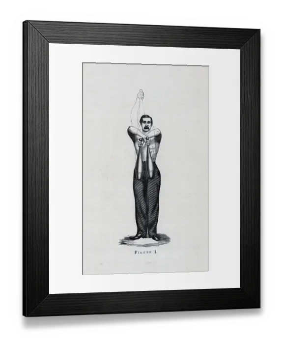 Framed Print : Man Exercising W / Indian Clubs (Illus.) Framed Print : Man Exercising W / Indian Clubs (Illus.)