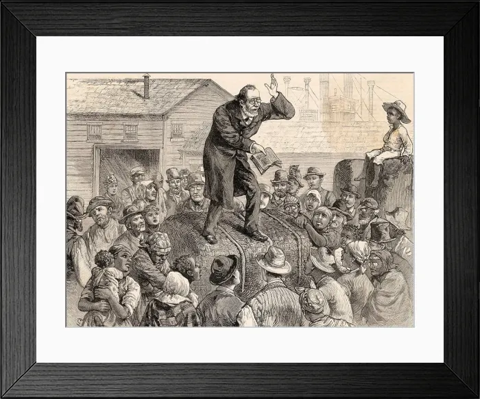 Framed Print : Engraving After A Sunday Service in St. Louis by Charles Upham Framed Print : Engraving After A Sunday Service in St. Louis by Charles Upham