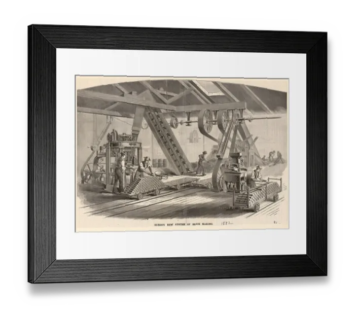 Framed Print : Men Working in Brick Factory Framed Print : Men Working in Brick Factory