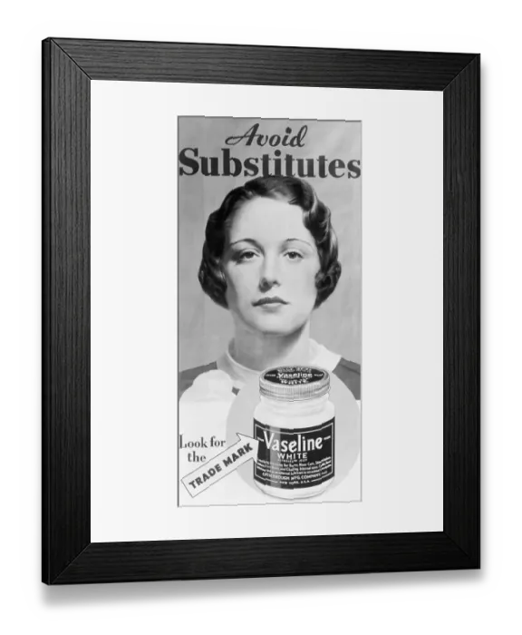 Framed Print : Ad For Vaseline Petroleum Jelly