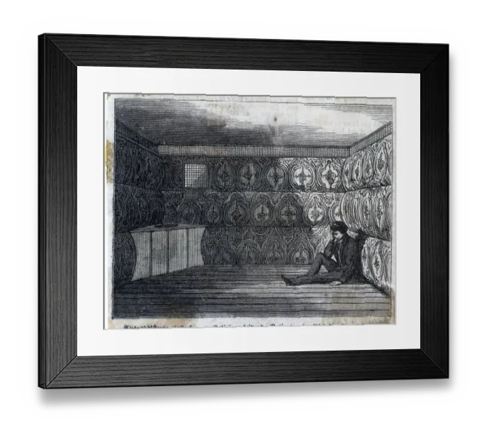Framed Print : Man Sits In Padded Cell At Ward'S Island Framed Print : Man Sits In Padded Cell At Ward'S Island