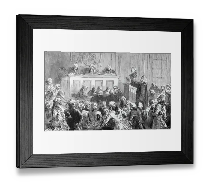 Framed Print : Illustration of the Trial of Peter Zenger In New York Framed Print : Illustration of the Trial of Peter Zenger In New York