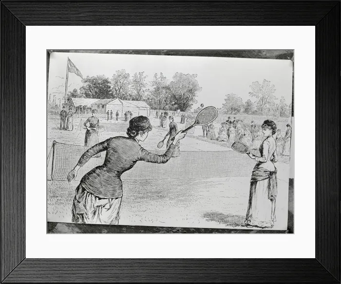 Framed Print : Illustration of Women Tennis Players During Eighteen Hundreds