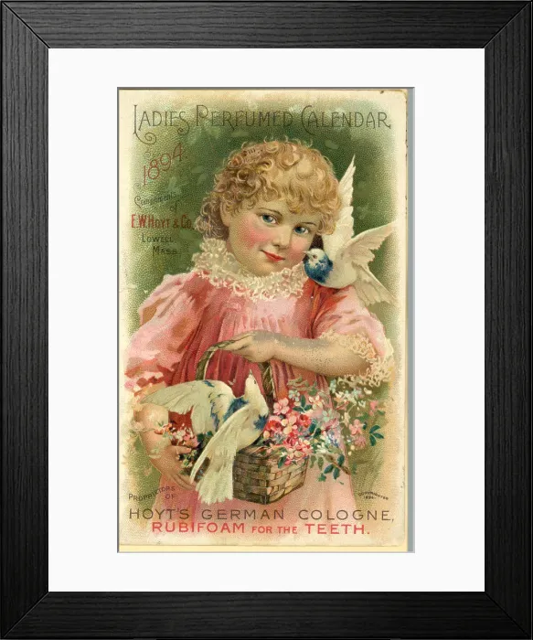 Framed Print : Hoyt's German Cologne Calendar Framed Print : Hoyt's German Cologne Calendar