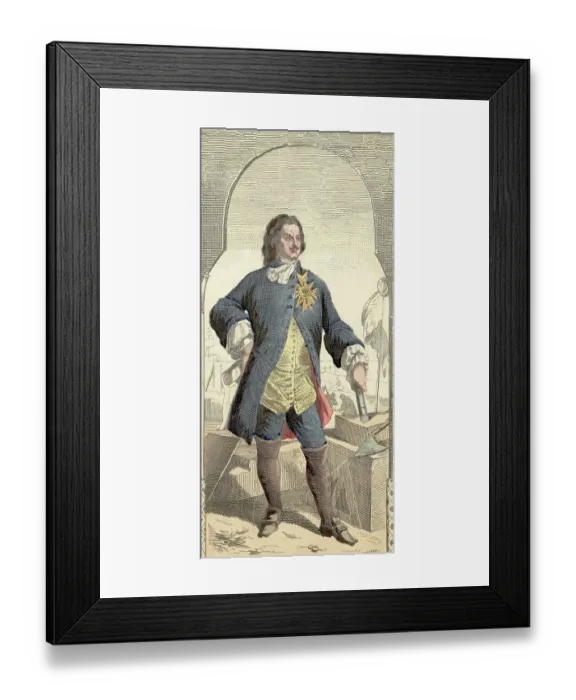 Framed Print : Color Illustration Of Peter The Great Framed Print : Color Illustration Of Peter The Great