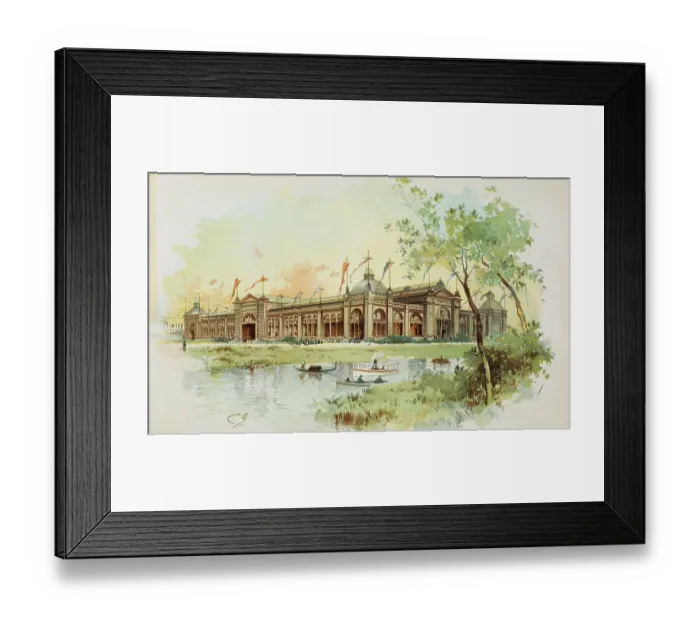 Framed Print : Lithograph after Charles Graham Depicting the Hall of Mines and Mining at the World's Columbian Exposition Framed Print : Lithograph after Charles Graham Depicting the Hall of Mines and Mining at the World's Columbian Exposition