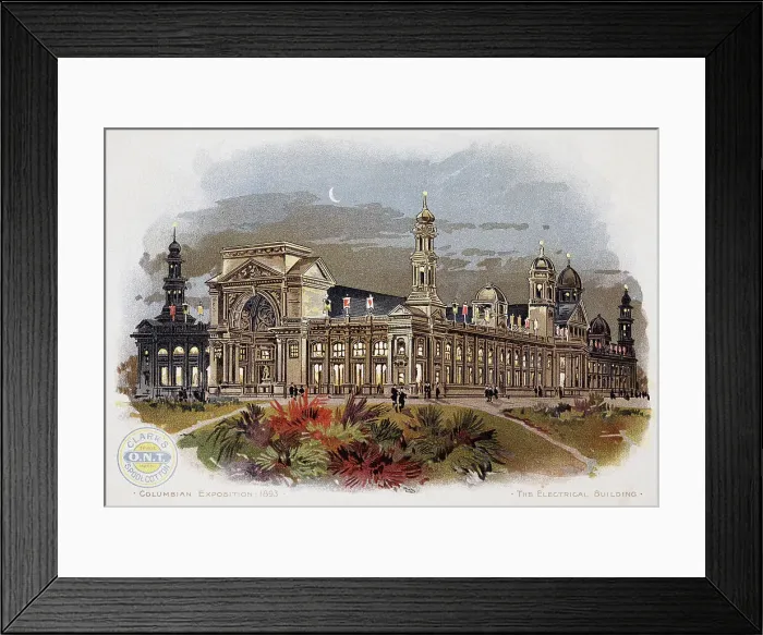 Framed Print : Color Print Depicting the Electrical Building at the World's Columbian Exposition Framed Print : Color Print Depicting the Electrical Building at the World's Columbian Exposition