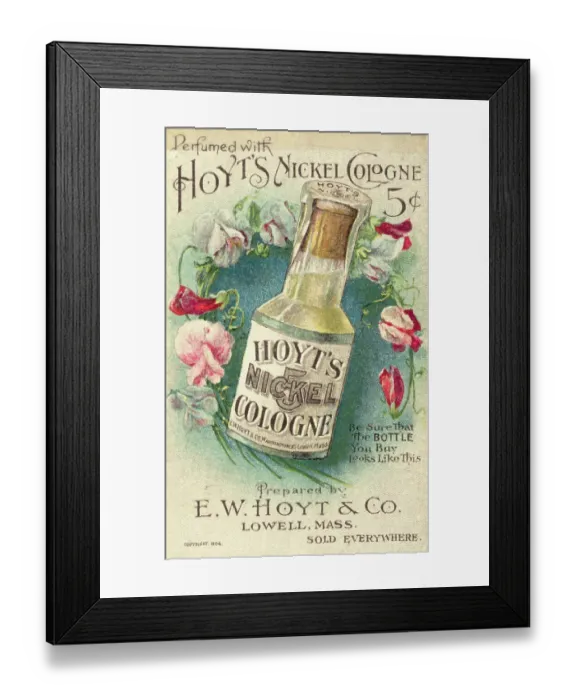 Framed Print : Perfumed Ad For Hoyt'S German Cologne Framed Print : Perfumed Ad For Hoyt'S German Cologne