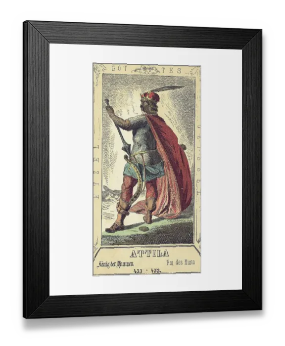 Framed Print : Attila, King Of The Huns Illustration
