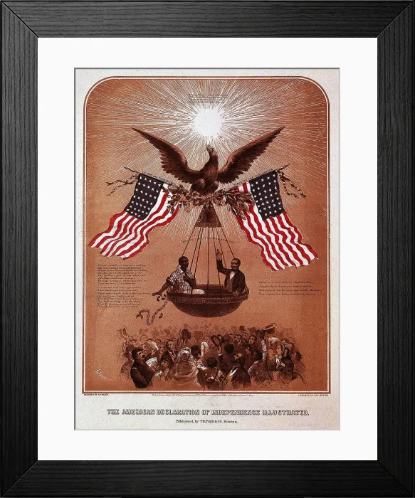 Framed Print : Blacks Uplifted In Gondola By Eagle