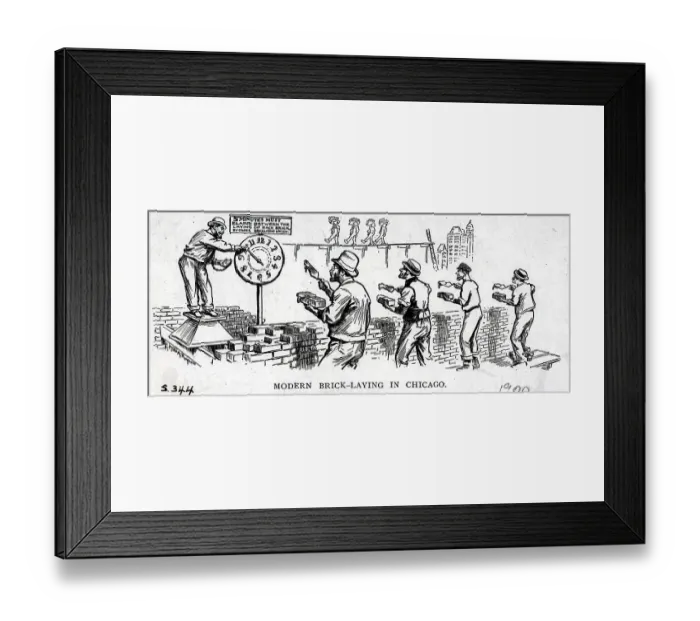 Framed Print : Illus / Brick-Laying in 1900s Framed Print : Illus / Brick-Laying in 1900s