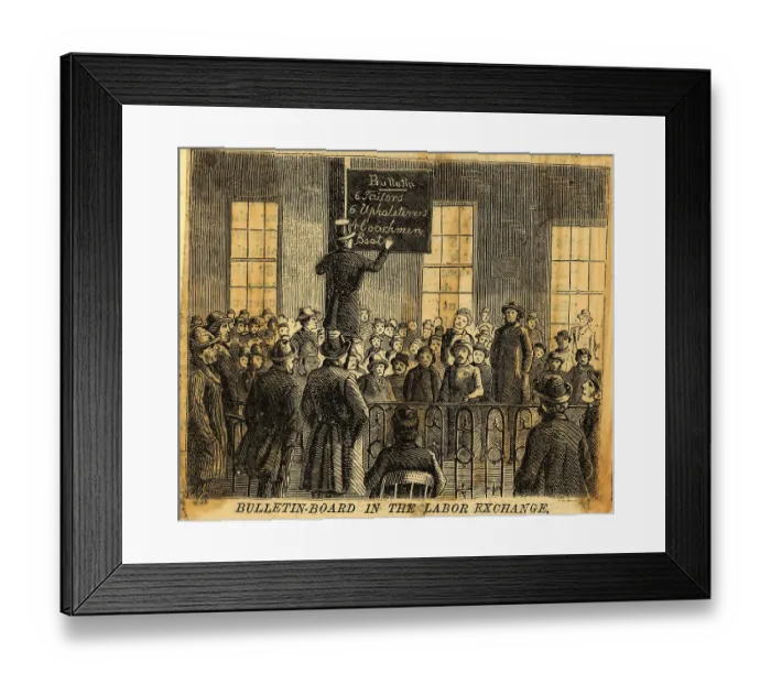 Framed Print : Bulletin Board in the Labor Exchange Framed Print : Bulletin Board in the Labor Exchange