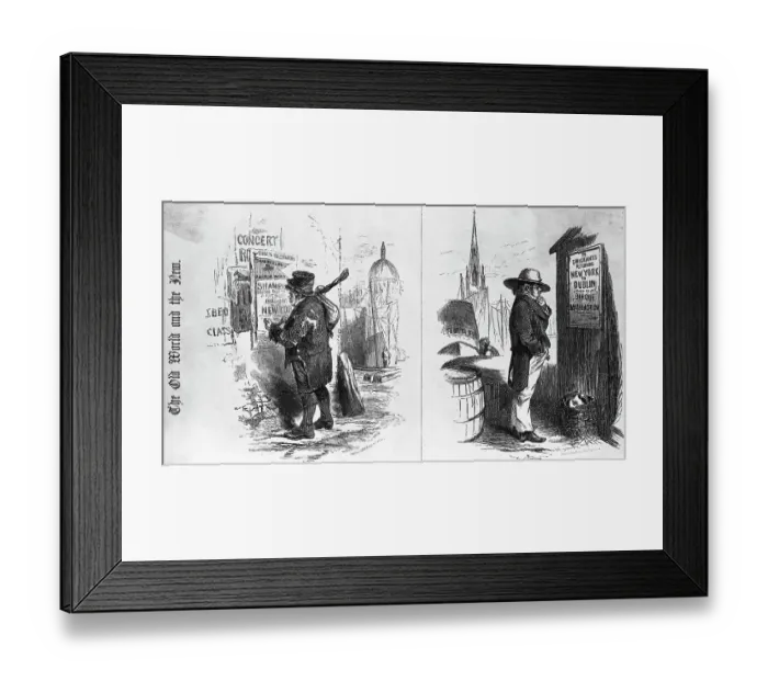 Framed Print : Irish Immigrant Looks at Travel Posters Framed Print : Irish Immigrant Looks at Travel Posters