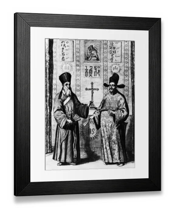 Framed Print : Engraving of Matteo Ricci and Li Paul Framed Print : Engraving of Matteo Ricci and Li Paul