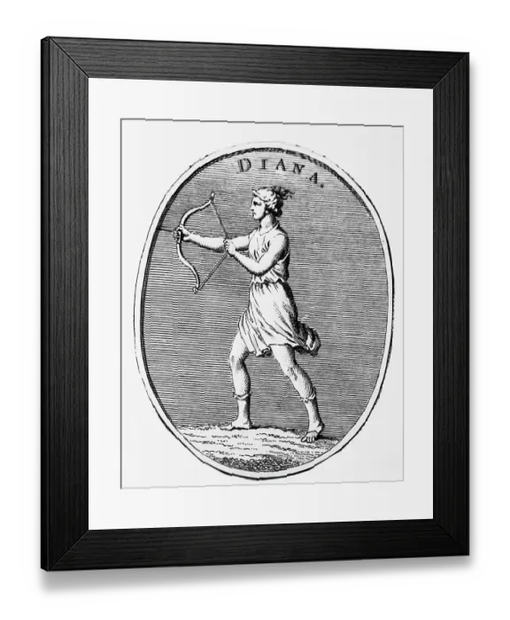 Framed Print : Illus / Diana Holding a Bow and Arrow Framed Print : Illus / Diana Holding a Bow and Arrow
