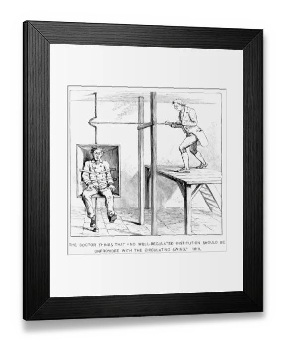 Framed Print : Illustration of a Swing to Treat Depression