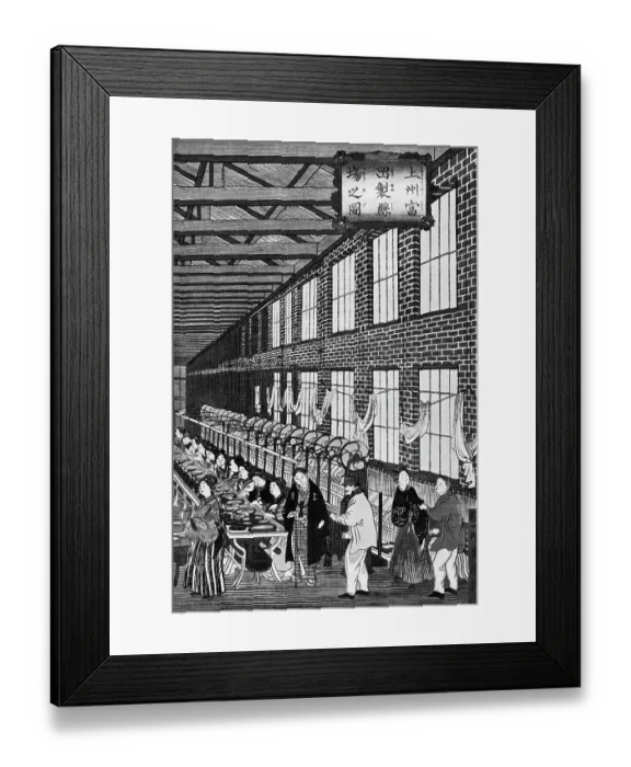 Framed Print : Interior of Japanese Silk Factory Framed Print : Interior of Japanese Silk Factory