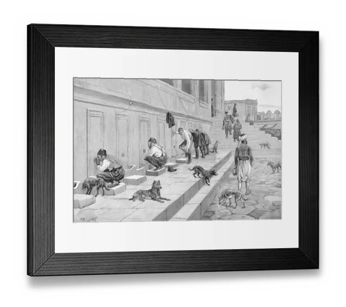 Framed Print : Illus / Muslims Preparing for Prayer Framed Print : Illus / Muslims Preparing for Prayer