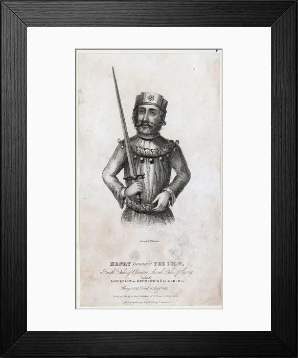 Framed Print : Illustration Of Henry The Lion W / Sword Framed Print : Illustration Of Henry The Lion W / Sword