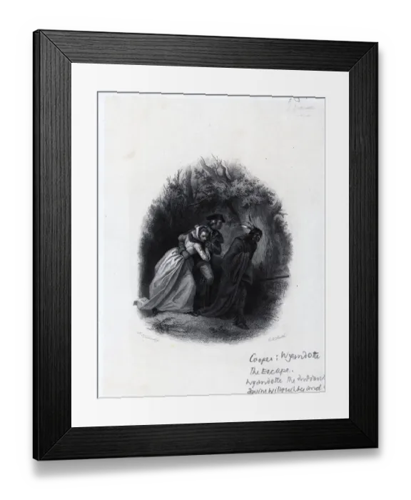 Framed Print : Illus. / 'The Escape' / Native Am / Wh Couple Framed Print : Illus. / 'The Escape' / Native Am / Wh Couple