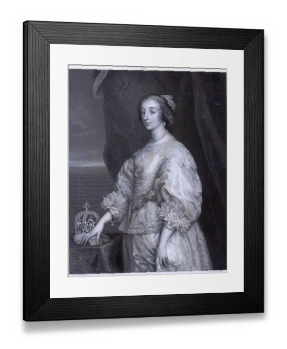 Framed Print : Engraved Portrait of Queen Henrietta Maria Framed Print : Engraved Portrait of Queen Henrietta Maria