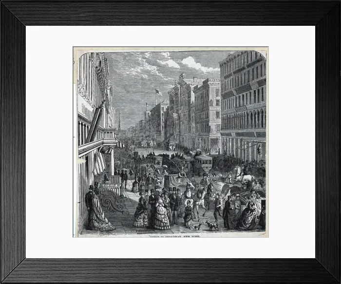 Framed Print : Broadway Street Scene, circa 1870 Framed Print : Broadway Street Scene, circa 1870