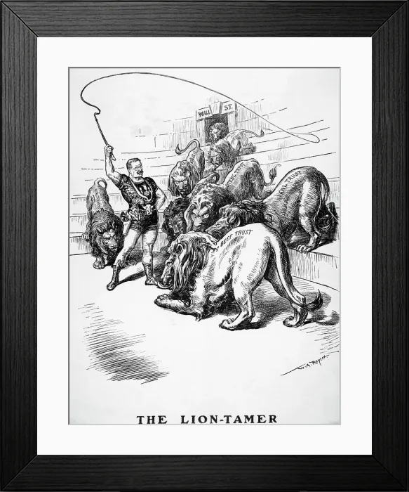 Framed Print : The Lion-Tamer Political Cartoon Framed Print : The Lion-Tamer Political Cartoon