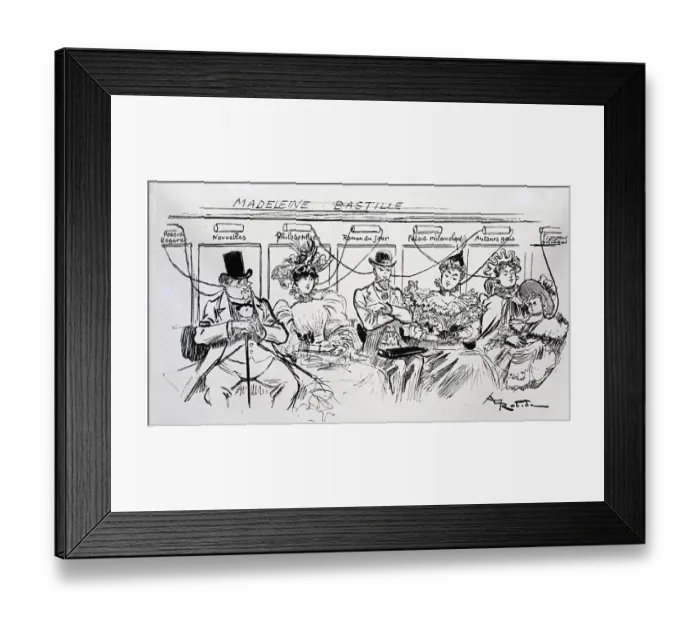 Framed Print : Trolley Passengers Listening To Radio