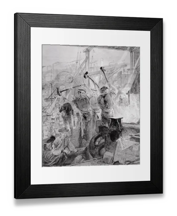 Framed Print : Victorian Scene Of Workshop Of Nation