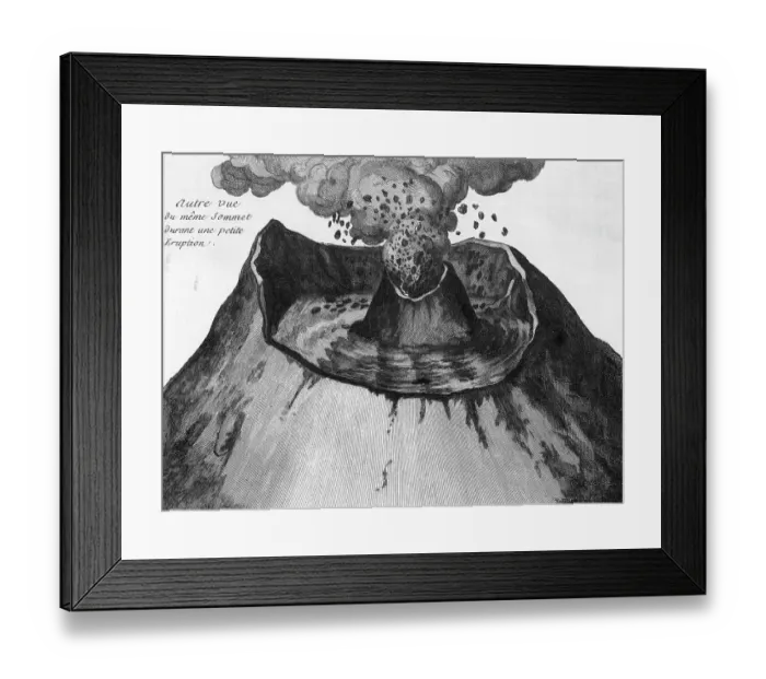 Framed Print : French Illus Mt Vesuvius Summit Erupting Framed Print : French Illus Mt Vesuvius Summit Erupting