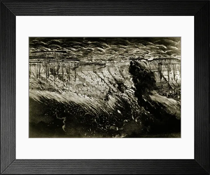 Framed Print : Chicago Fire, Currier and Ives Lithograph Framed Print : Chicago Fire, Currier and Ives Lithograph
