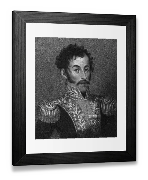 Framed Print : Aquatint Portrait of Simon Bolivar Framed Print : Aquatint Portrait of Simon Bolivar