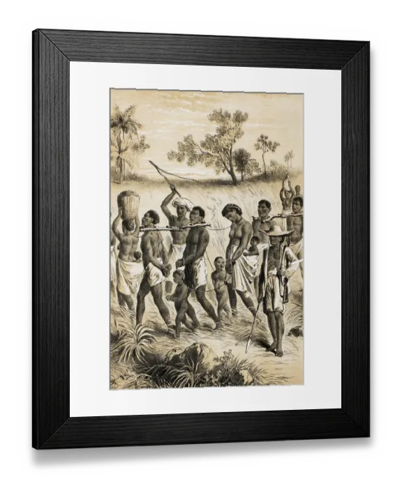 Framed Print : Band of Captives Driven into Slavery Book Illustration Framed Print : Band of Captives Driven into Slavery Book Illustration