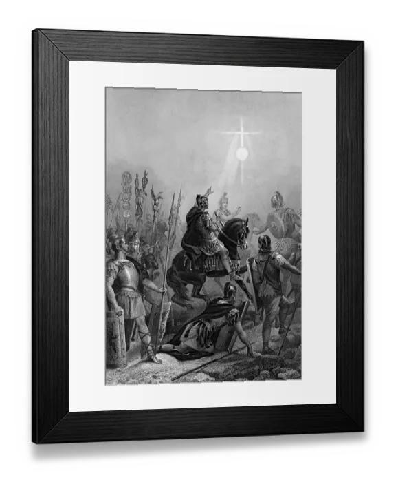 Framed Print : 19th-Century Engraving of the Conversion of Constantine I to Christianity in 312 A.D Framed Print : 19th-Century Engraving of the Conversion of Constantine I to Christianity in 312 A.D