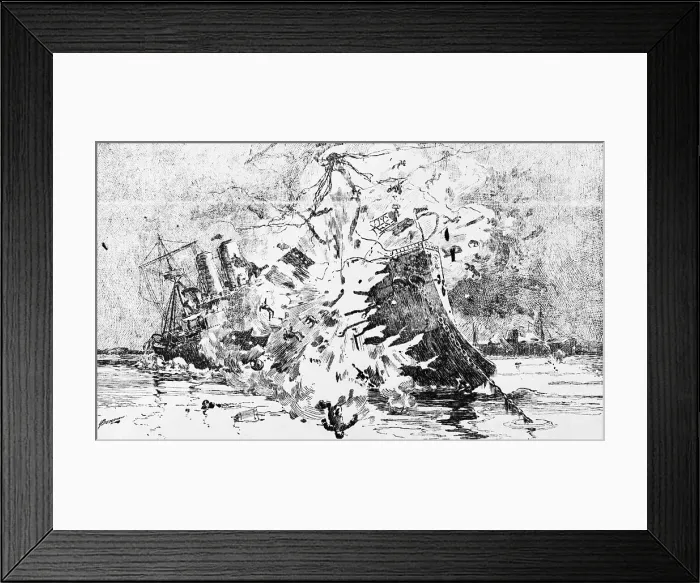 Framed Print : New York World Headline / Illus Uss Maine Framed Print : New York World Headline / Illus Uss Maine