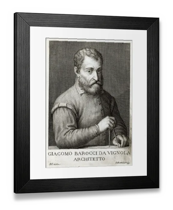 Framed Print : Giacomo Da Vignola Using A Compass Framed Print : Giacomo Da Vignola Using A Compass