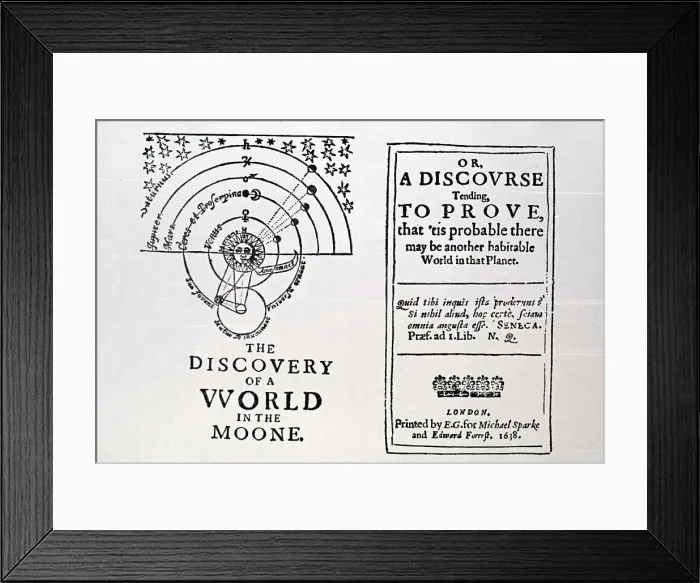 Framed Print : Title Page W / Woodcut Of Planets & Sun Framed Print : Title Page W / Woodcut Of Planets & Sun