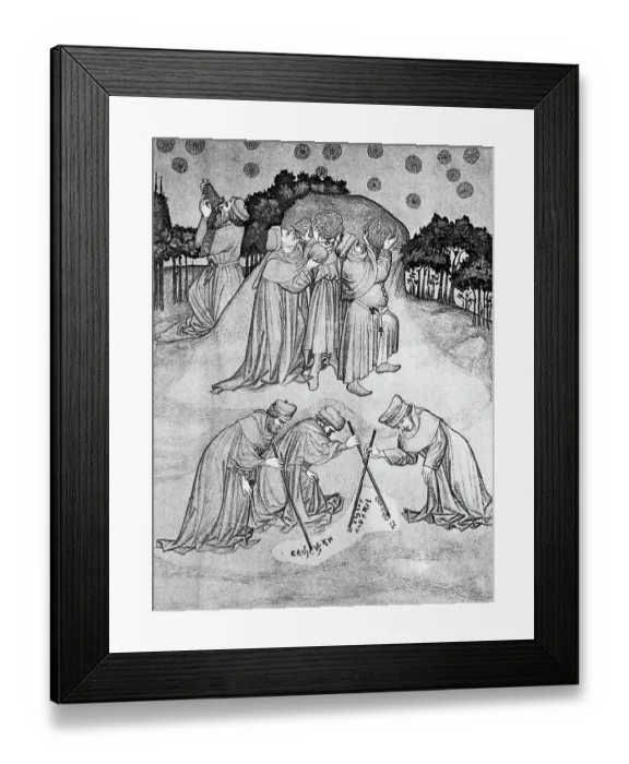 Framed Print : Astronomers Take Observations, Illus Framed Print : Astronomers Take Observations, Illus