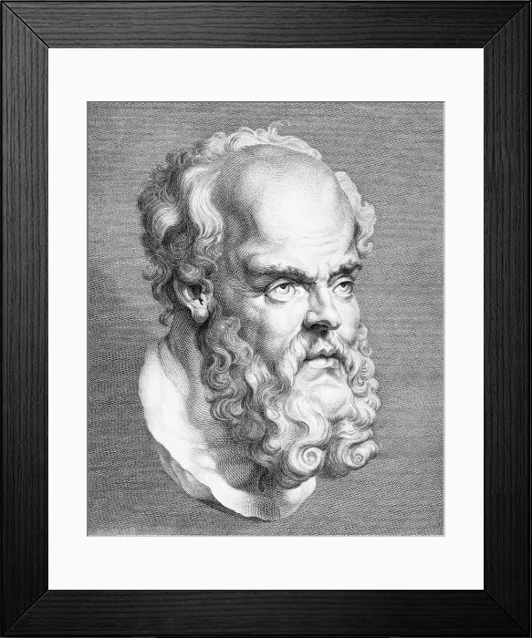 Framed Print : Engraving of a Head of Socrates Framed Print : Engraving of a Head of Socrates