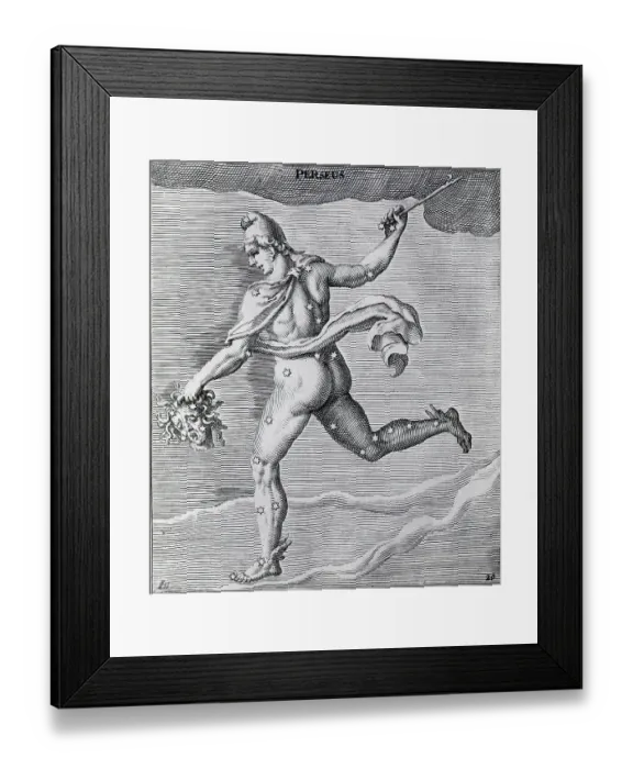 Framed Print : Engraving Of Constellation Perseus Framed Print : Engraving Of Constellation Perseus