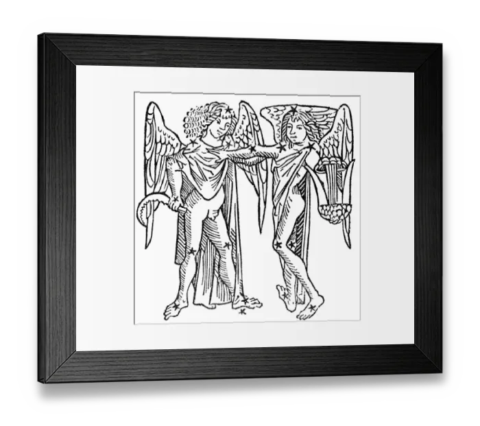 Framed Print : Constellation Gemini, The Twins Framed Print : Constellation Gemini, The Twins