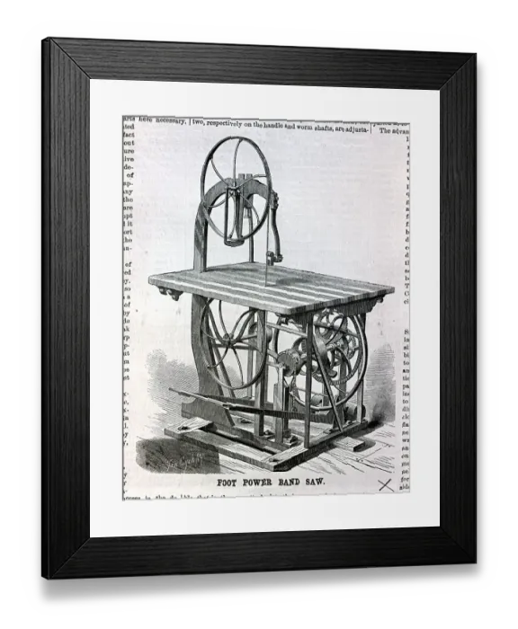 Framed Print : Illus. Of Foot-Powered Saw