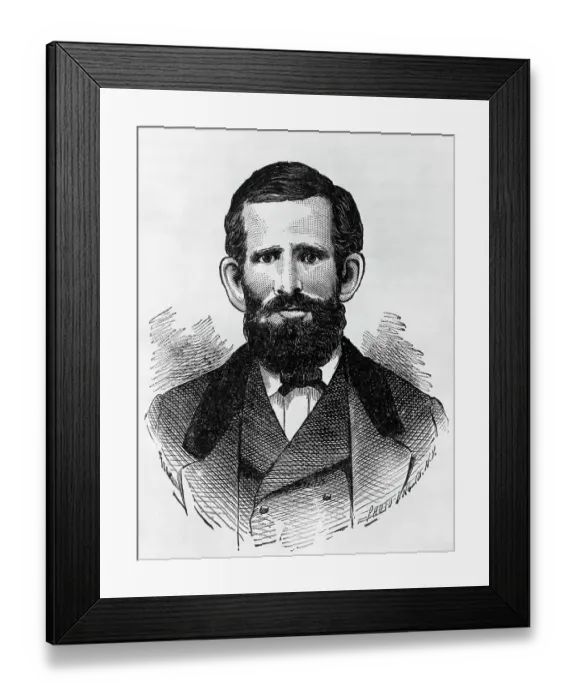 Framed Print : Illus. Head / Shoulders Frank James Framed Print : Illus. Head / Shoulders Frank James