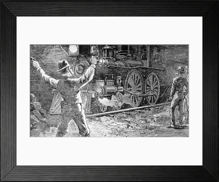 Framed Print : Illus.;Jesse James Waves To Train Framed Print : Illus.;Jesse James Waves To Train