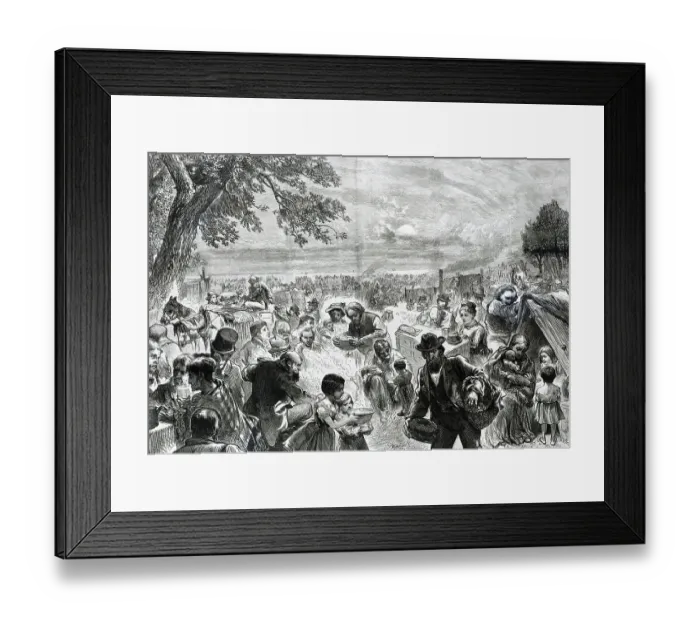 Framed Print : Illus Refugees Of Chicago Fire In Tents